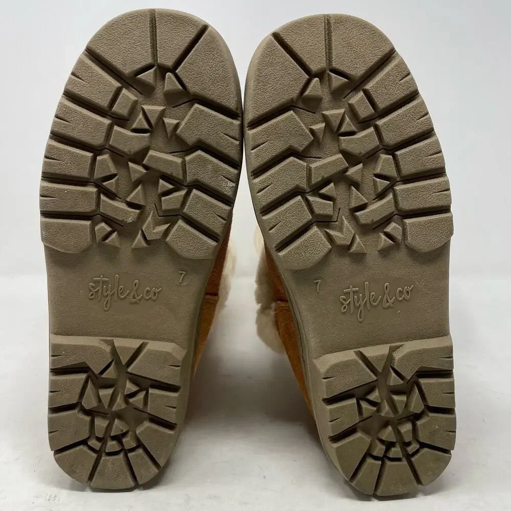 Style & Co Faux Suede Fleece Boots Youth Kids Size 7 Witty